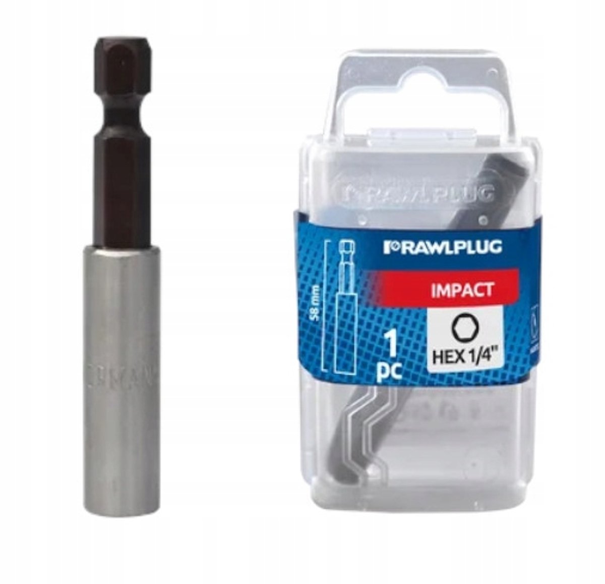 Rawlplug Slagmoeradapter 58mm 1/4'' Magnetisch