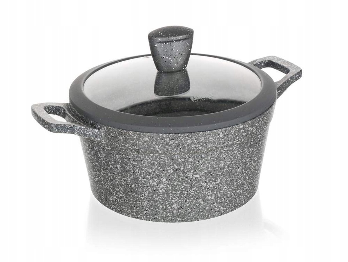 Granite Kookpan Grijs 24 cm - 4.3L met Deksel