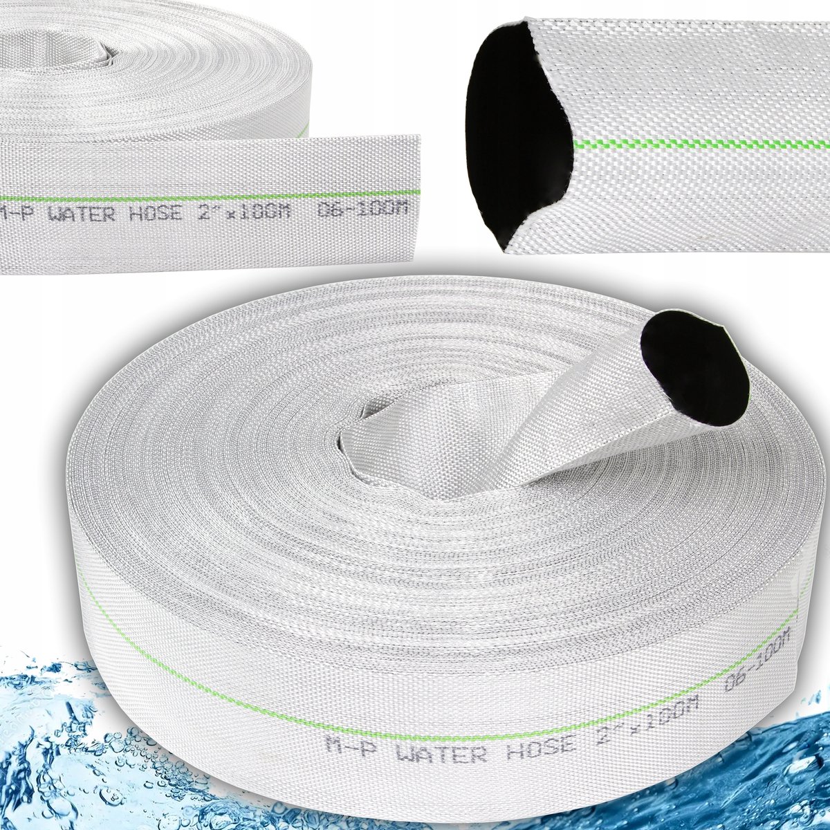 Brandweerslang 100m 52mm PE voor pompen - waterafvoer