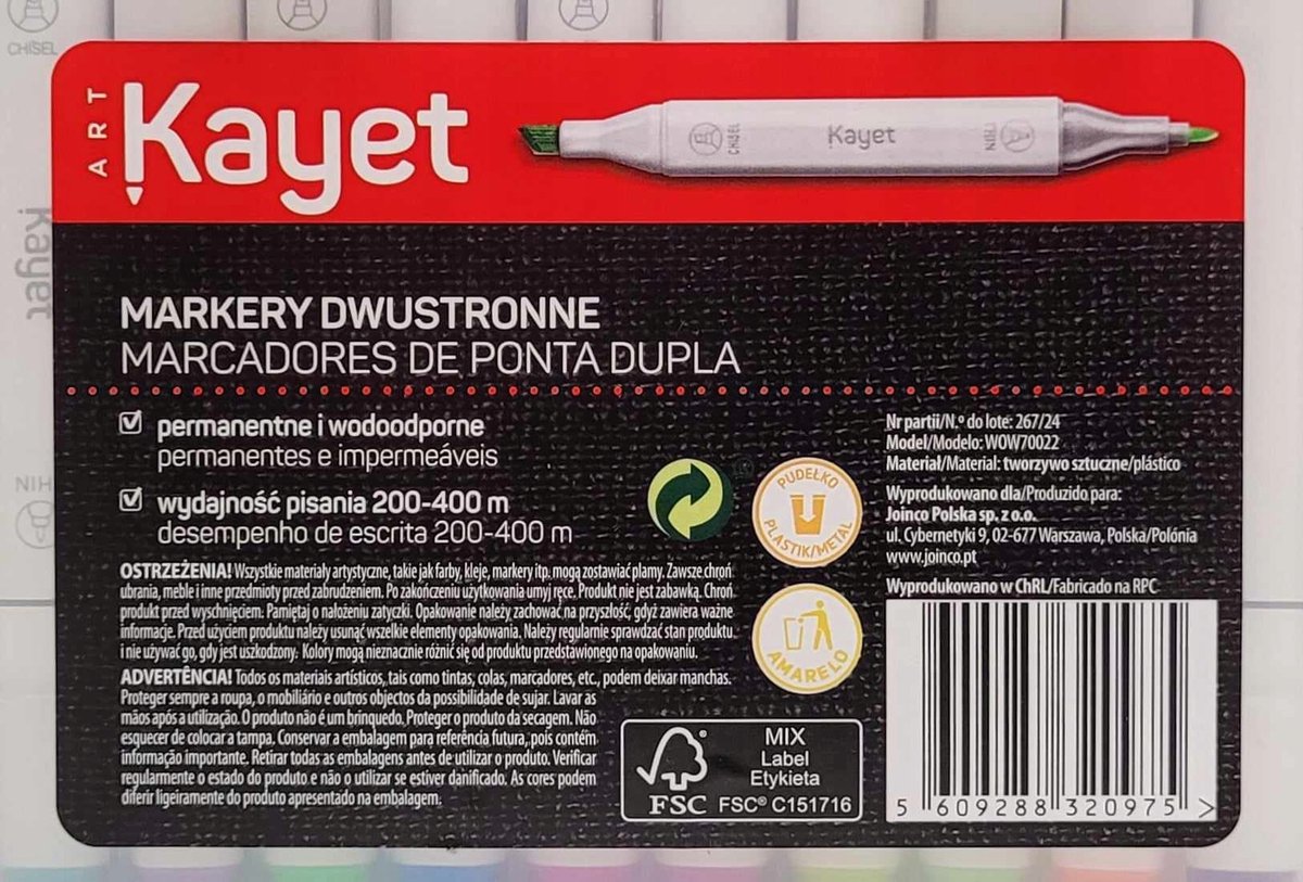 Kayet Promarkers Set - 60 kleuren dubbelzijdig en waterdicht