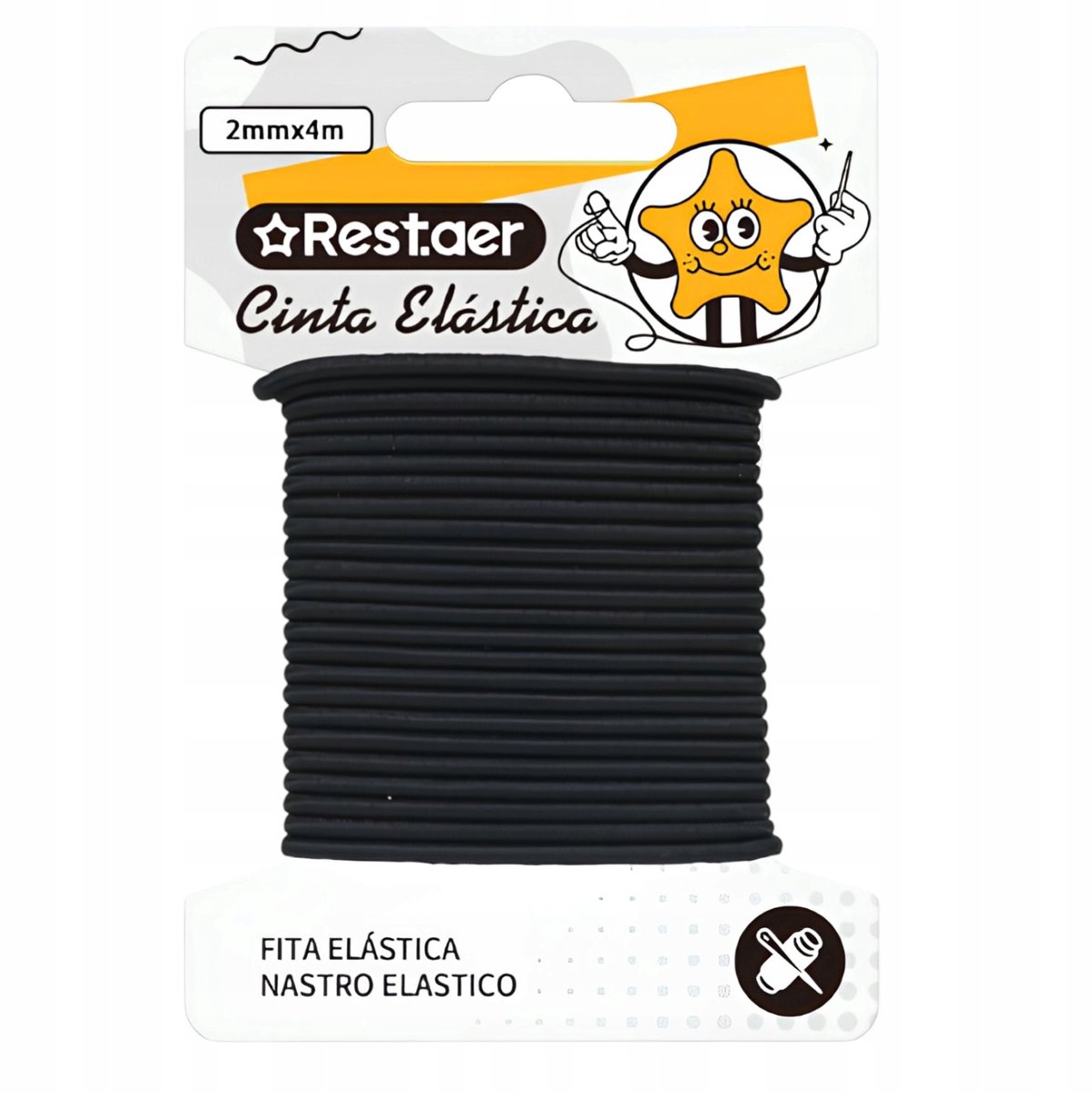 Zwarte Elastische Ronde Koord 2mm x 4m - Veelzijdig Naaimateriaal