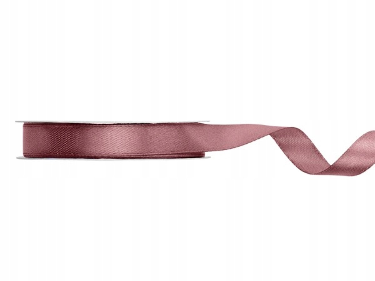 Satijnen Lint Donker Oudroze 12mm x 25m - Decoratie & Knutselen