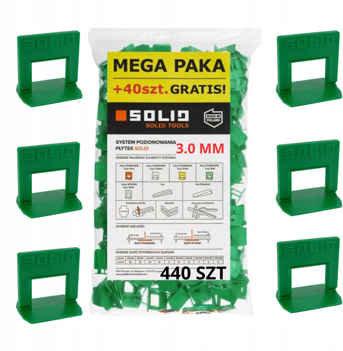 Solid Tegel Leveling Systeem - Clips 3mm - 440 Stuks