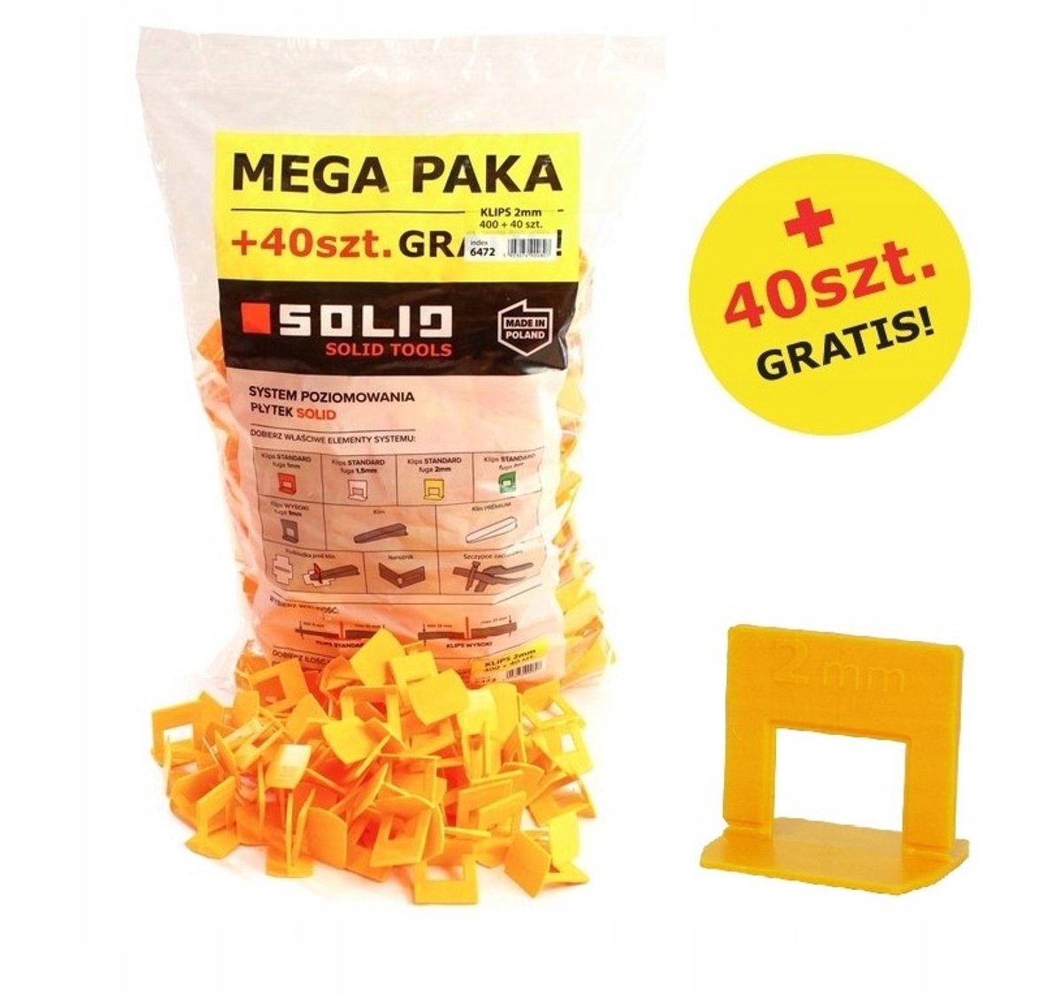 Solid Tegel Leveling Systeem: 440 Clips & Wiggen 2mm