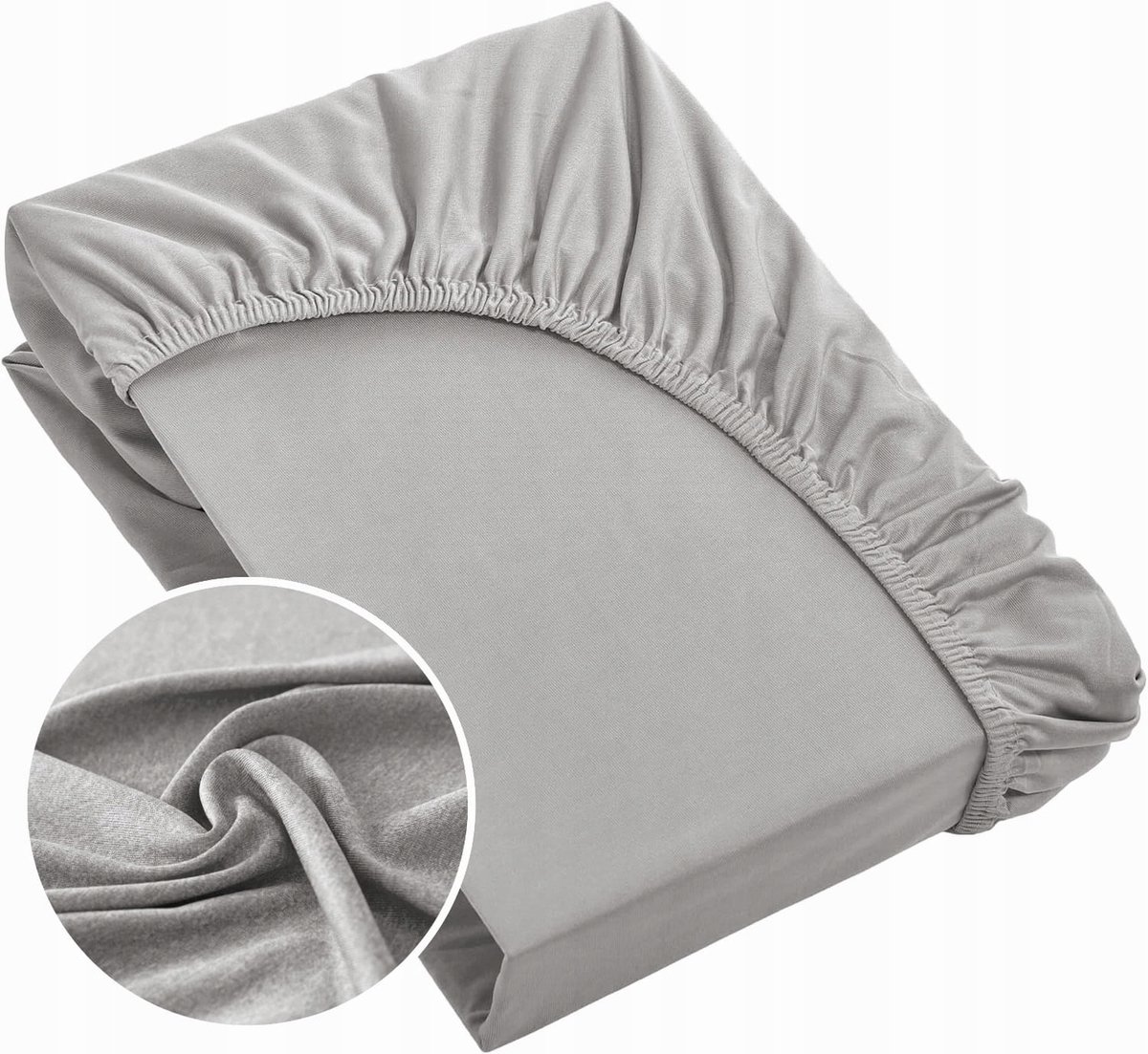 Jersey Hoeslaken Design91 240x220cm Zilver - 100% Katoen