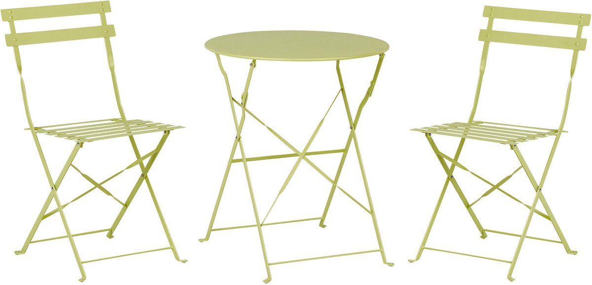 Bol.com BELIANI FIORI - Bistroset voor 2 - Limegroen - Staal aanbieding