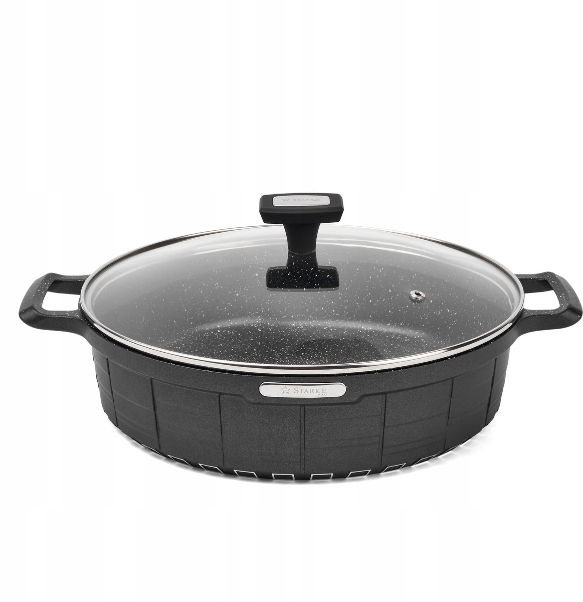 Strong Pro Crows Marmeren Koekenpan 28 cm met Deksel