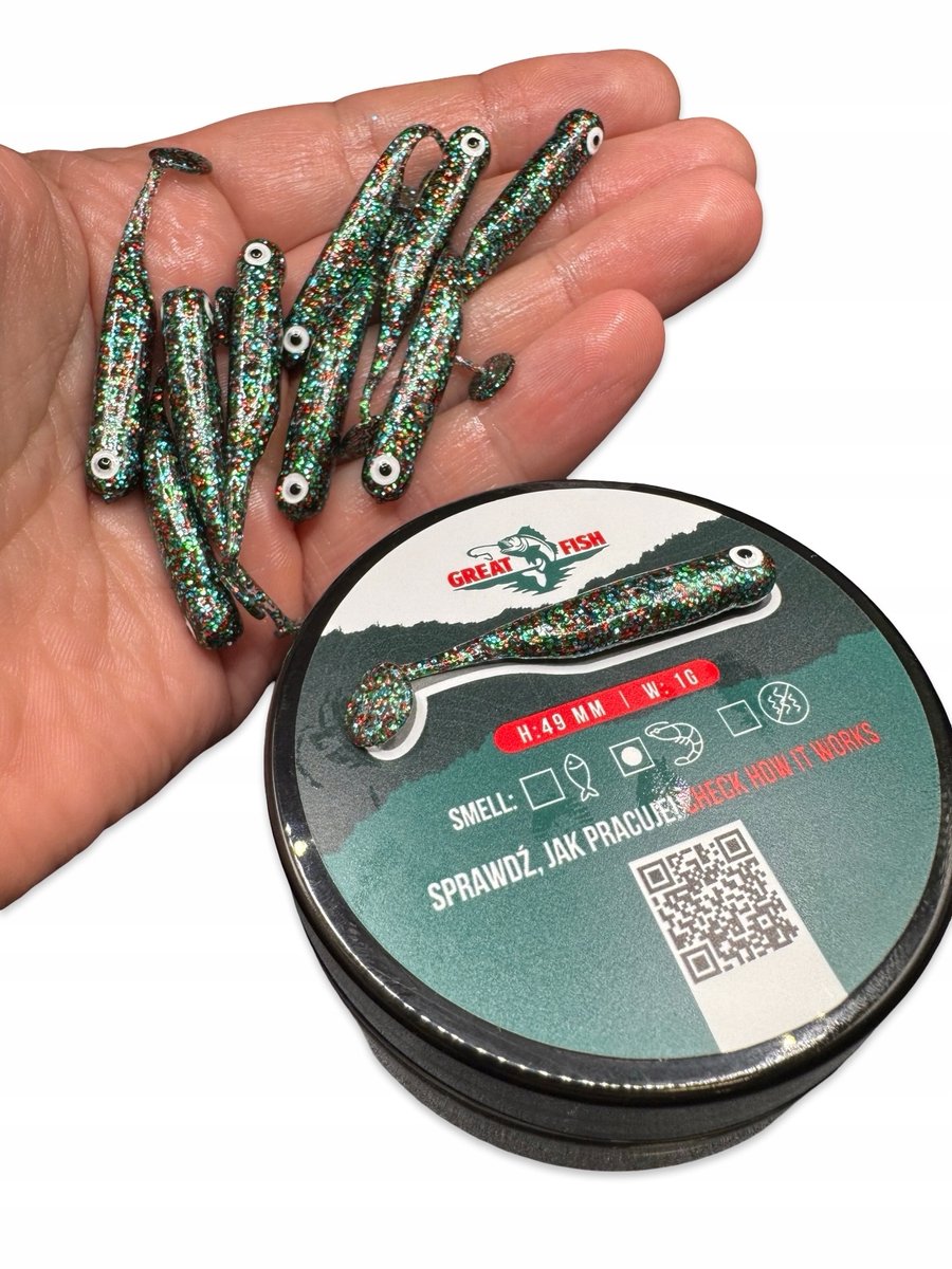 Great Fish GF1 kunstaas - 49mm - Garnalen Geur - 10 stuks