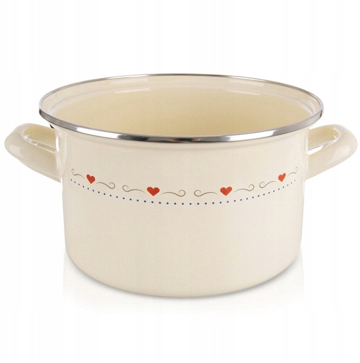 Kremaanse Emaille Pan TONCA 22cm, 4L - Geschikt voor Alle Fornuizen
