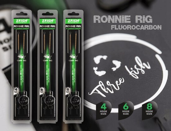 Zfish Fluorocarbon Ronnie Rig Karperhaken - 2 stuks - Maat 8 van Zfish — afbeelding 2