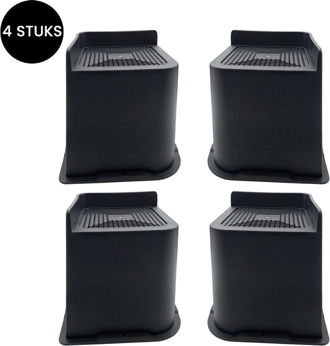Zwarte Bankverhogers 4 Stuks Meubelverhogers Voegt 1-5 cm Hoogte Toe Bedsteunpoten voor Tafel Stoel Bureau Bank, Spons met Hoge Dichtheid (50 × 50 × 40mm