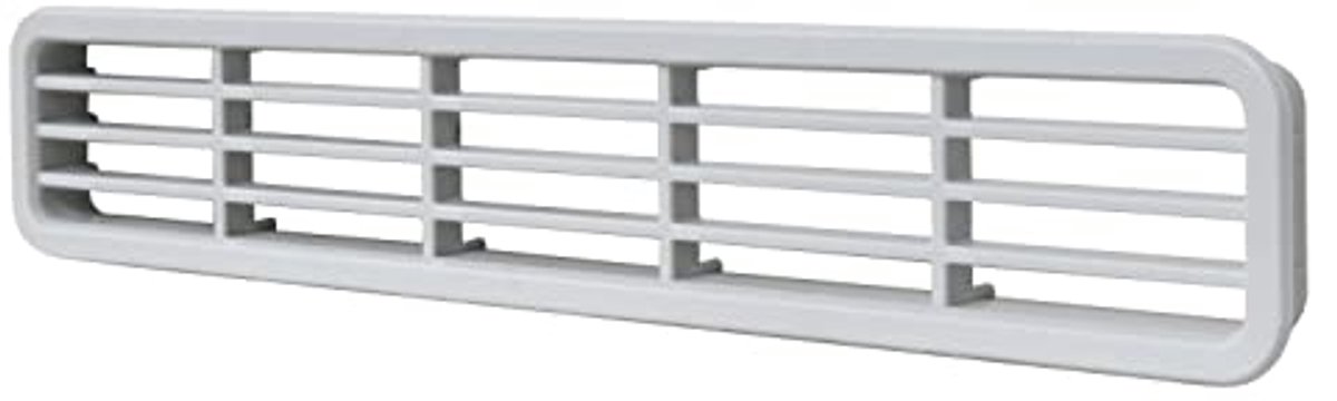 Rechthoekig Ventilatierooster van Kunststof voor Meubeltoepassingen - 207 x 37 mm