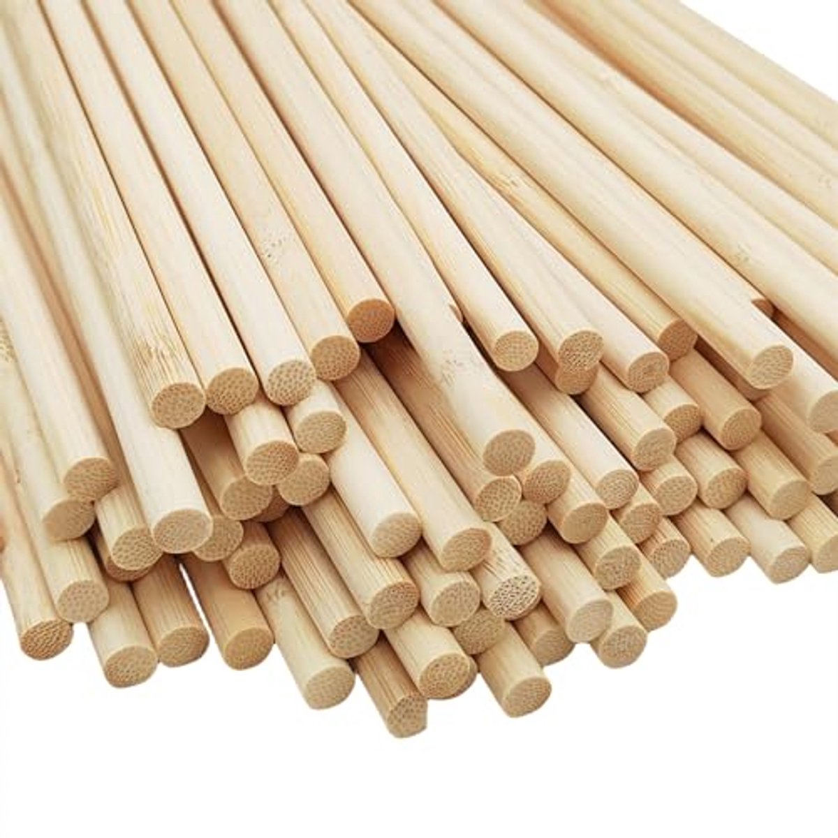 100 stuks ronde bamboe deuvelstangen - 30 cm lange knutselsticks voor houtbewerking en doe-het-zelf projecten