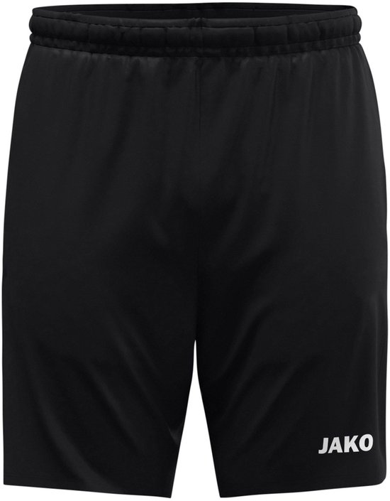 Short de sport noir avec le logo Jako sur la jambe gauche.
