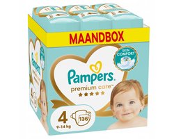Pampers Premium Care Luiers Maat 4 (9-14 kg) - 136 stuks
