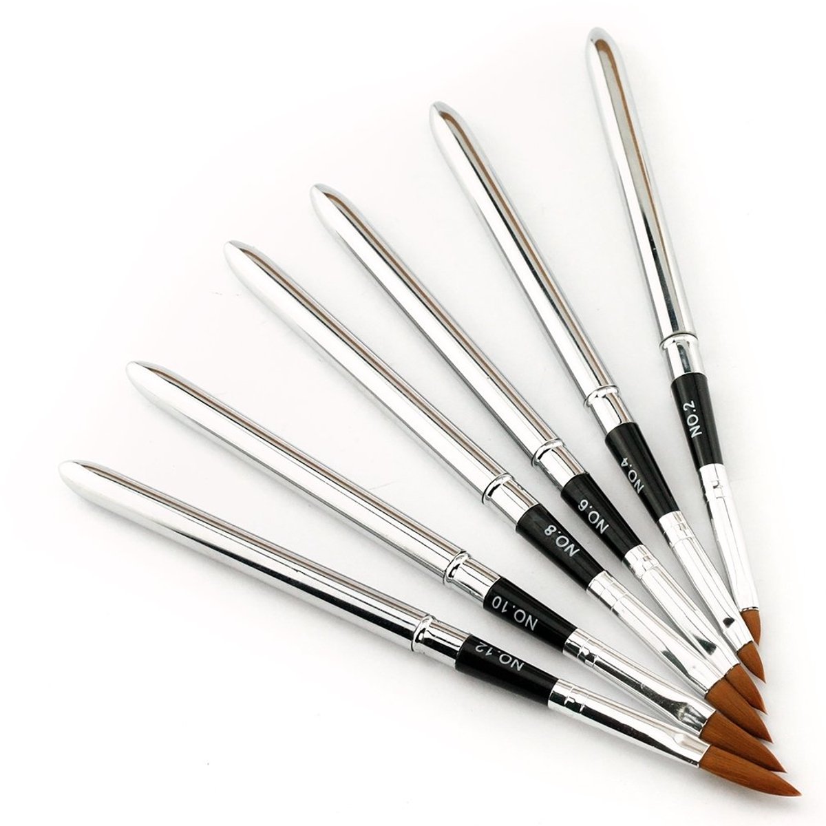 6 X Professionele Acryl Nail Art Borstel Tekening Pen Afneembare Deksel Set