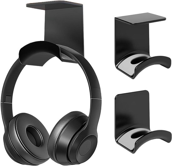 Hoofdtelefoonhouder & headset-haak voor meer orde op het bureau en op