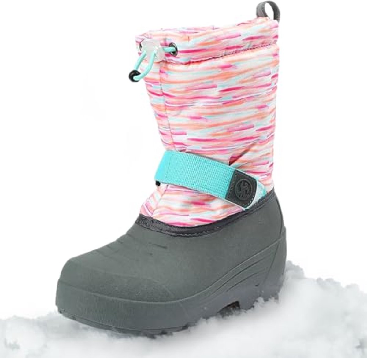 Geïsoleerde Snowboots voor Kinderen met Waterdichte Nylon Bovenkant en Sneldrogende Voering