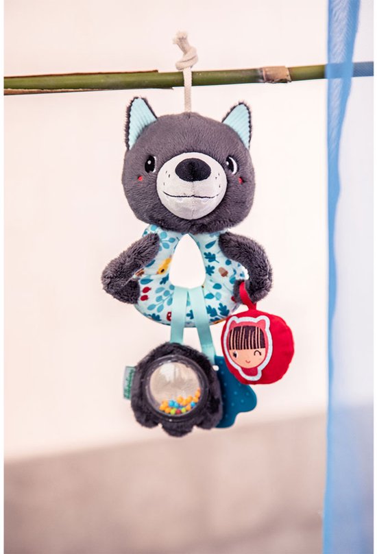 Lilliputiens - Multi-Activiteiten Ringen Louis De Wolf - Rammelaar Welke Makkelijk Vast Te Grijpen Is Voor Kleine Handjes, Stimuleert Baby's Zintuigen Met Zijn Kleuren, Verschillende Geluiden En Texturen - Geschikt Vanaf 3 Maanden van Lilliputiens — afbeelding 3