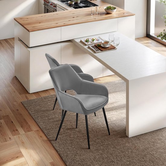 Eetkamerstoelen Set van 2 – Ganeey Luxe Fluwelen Stoelen met ...