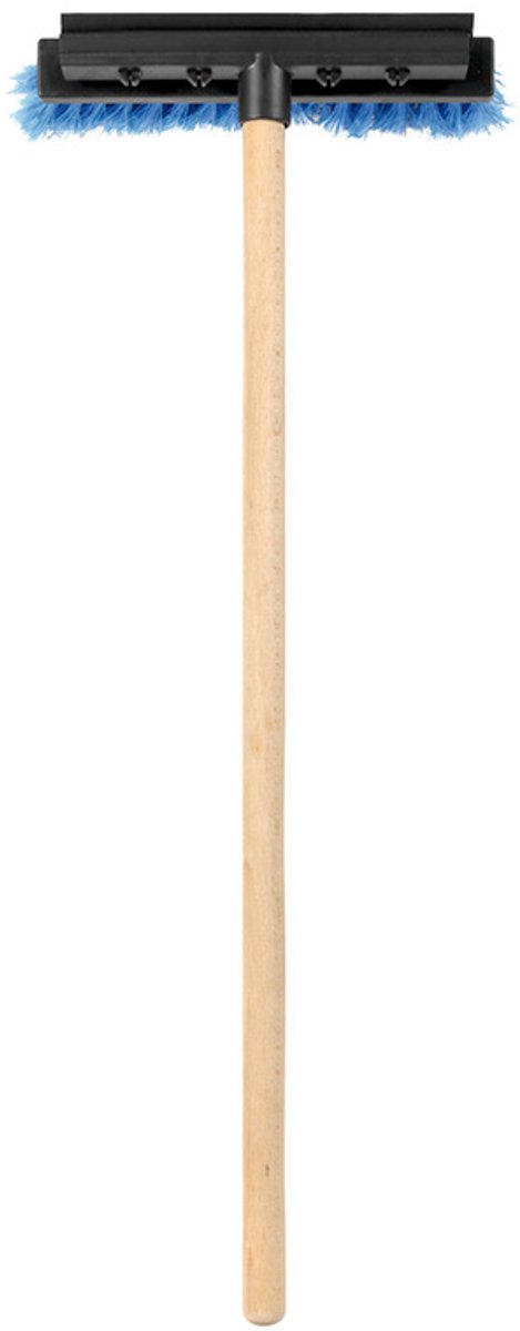 Lampa Squeegee borstel – 25 cm borstelbreedte – met 60 cm houten steel – voor waterverwijdering en reiniging van gladde oppervlakken