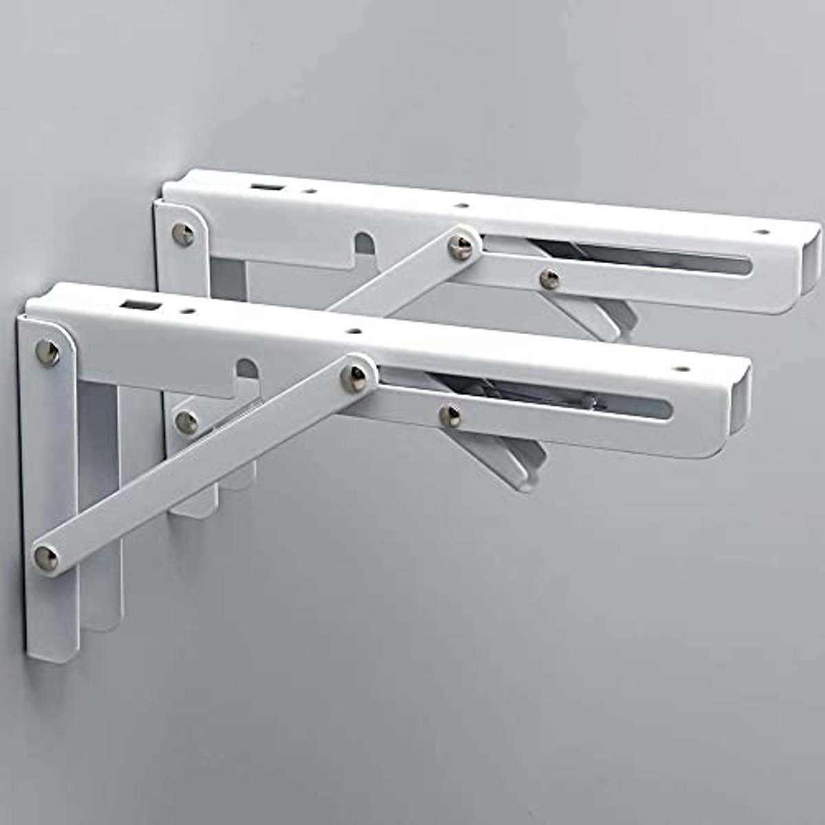 2 stuks wandplank houders van roestvrij staal, opklapbare wandplank houders, metalen plankdragers