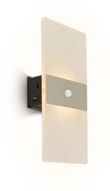 BRILONER Aura – Wandlamp Oplaadbaar met Sensor – zonder stroom & boren – warm wit licht – nikkel – zelfklevend – 22cm