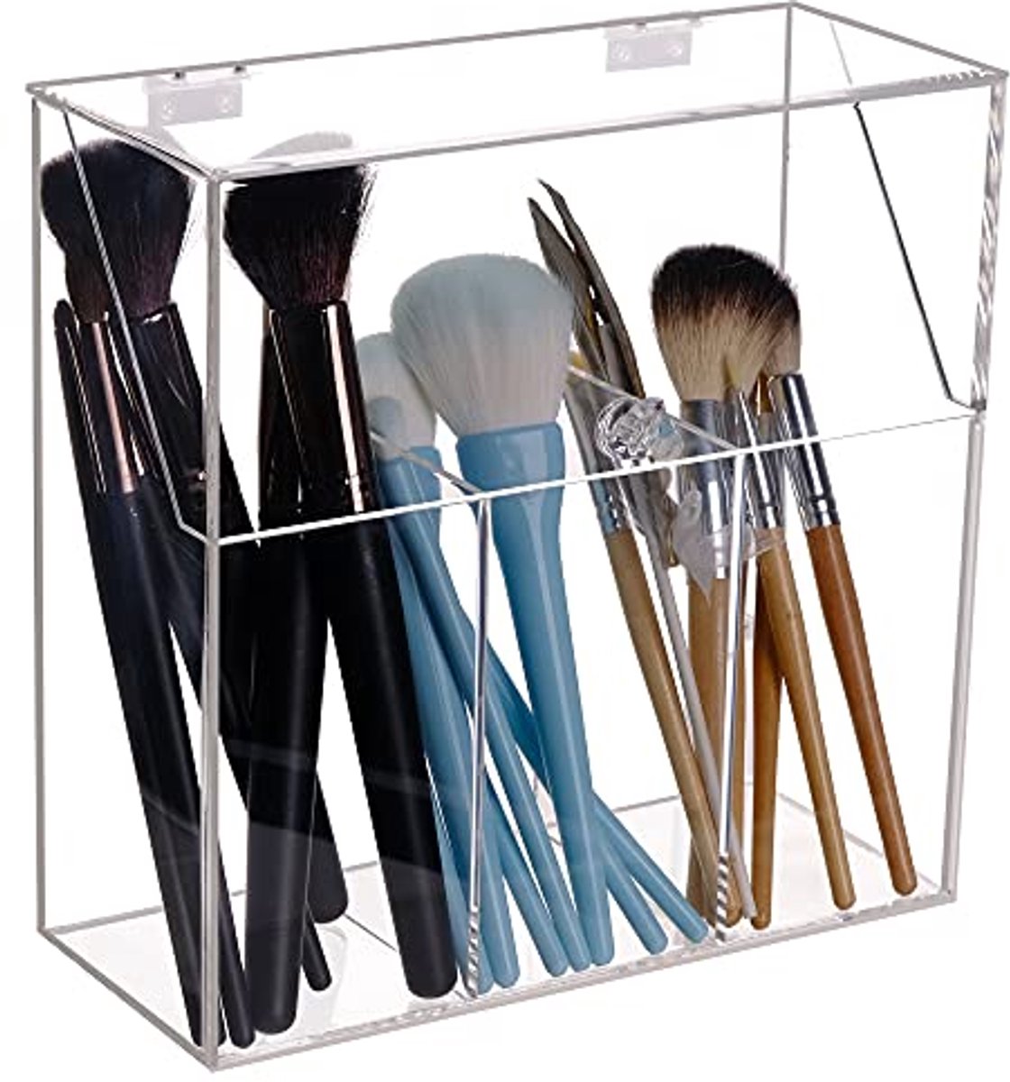 Makeup Borstelhouder met Deksel - Acryl Organizer voor Make-Up