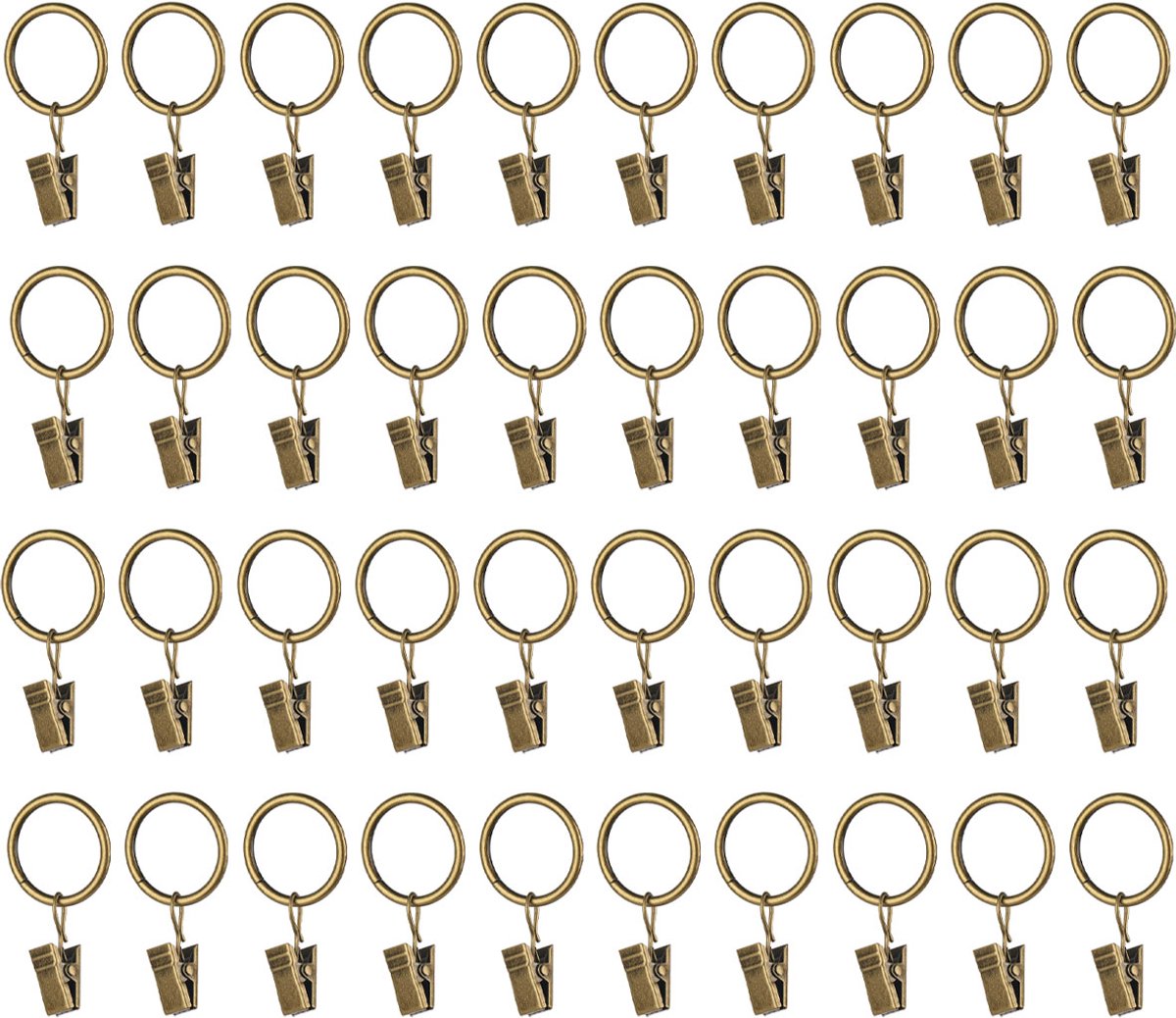 JeiibrZui Gouden Gordijnringen - Gordijnklemmen Met Ringen - Stevig Ontwerp Corrosiebesten