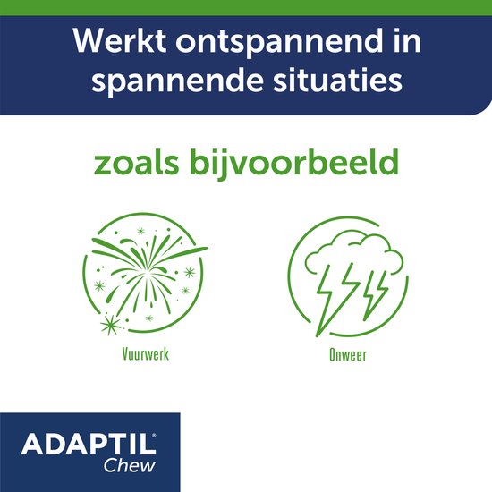Adaptil Chew 30 stuks - Smakelijk kauwtabletten voor honden - Vermindert angst en spanning - Veilig en niet verslavend