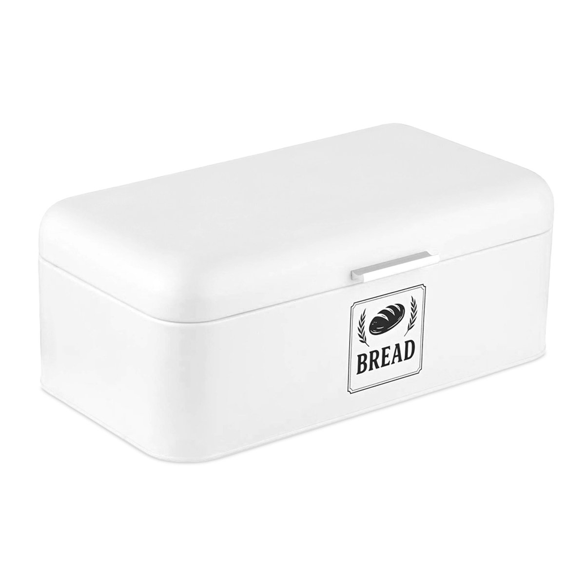 Broodtrommel aanrecht - 17x42x24 cm - met handvat - metaal - wit