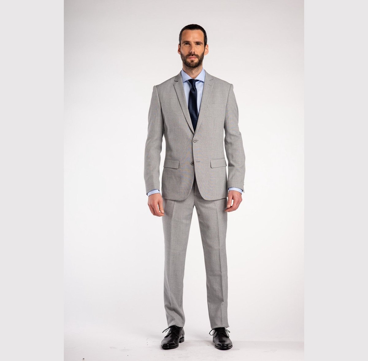 GENTS - Pak streep lichtgrijs - Polyester - Grijs - Maat L (102)