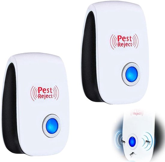 2 stuks - Ultrasone Muggenverjager - Ultrasoon ongedierteverjager - Muizenverjager - Pest Control - ultrasone ongedierteverjager voor binnen - ongedierteverjager - met ultrasone plug-in - voor muggen, kakkerlakken, muizen, insecten, mieren en vliegen