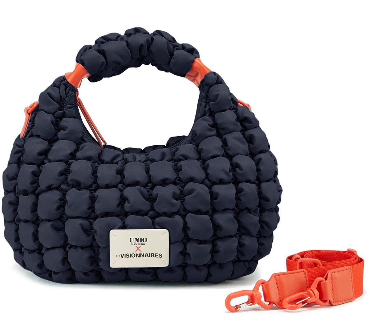 Unio Hamburg x Les Visionnaires schoudertas handtas Bubble Unio Kitzbuehel Navy donkerblauw