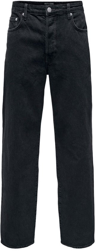 Zwarte jeans met rechte pijpen, met het Only & Sons logo.