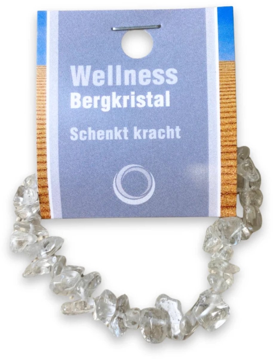 Bergkristal splitarmband + kaart