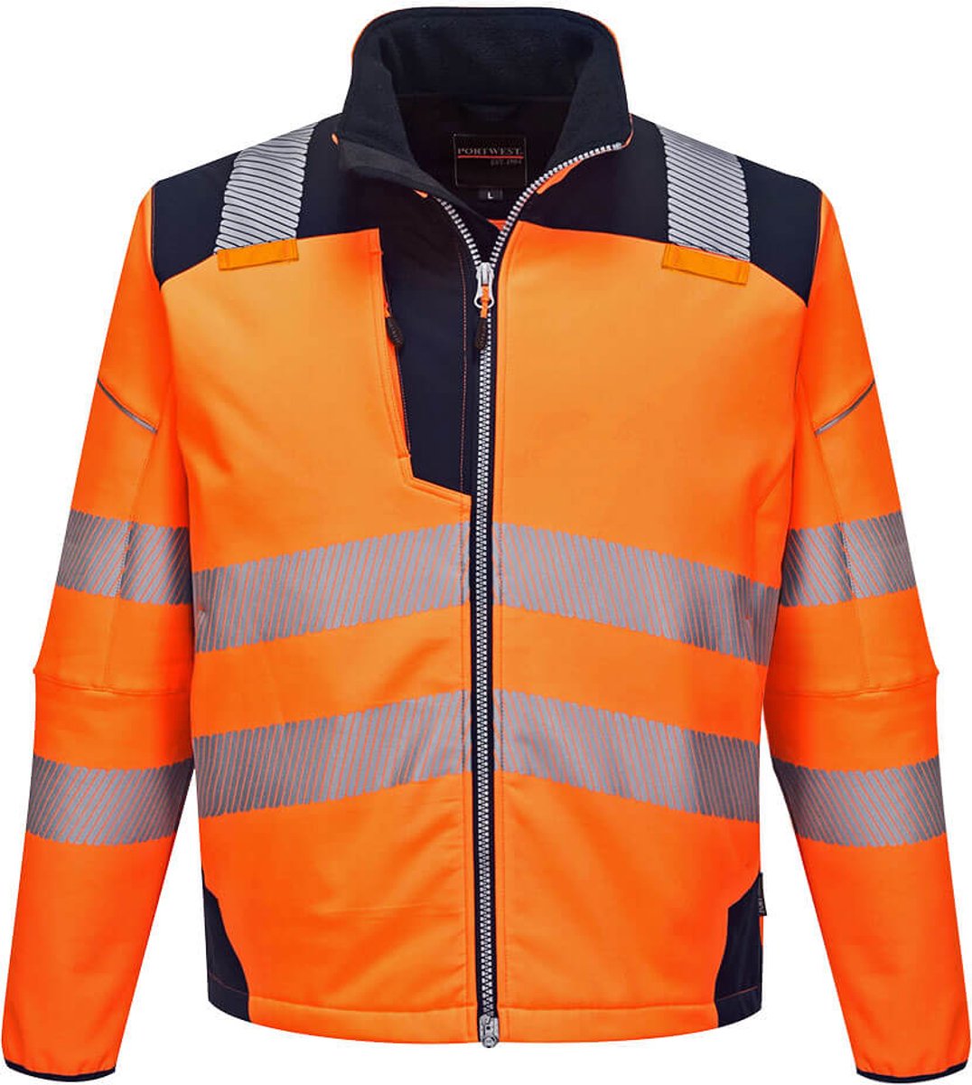 Portwest PW3 Hi-Vis Softshell Jack T402 - Oranje/Marine - XXL