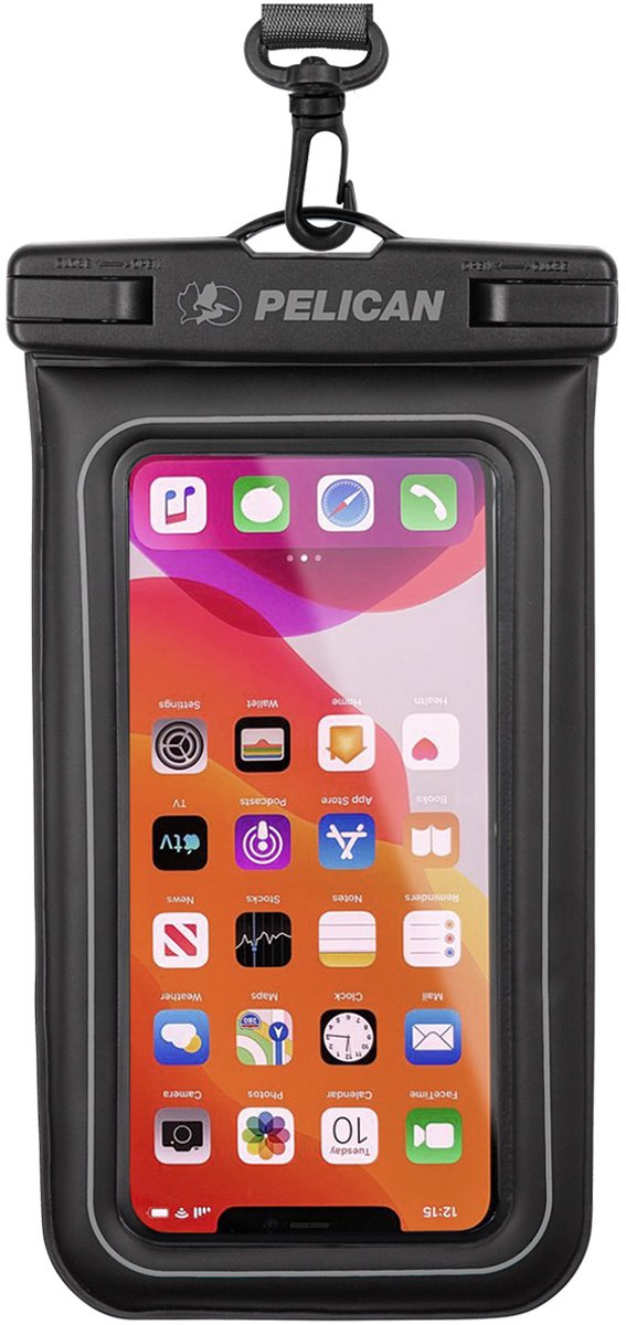 Case-Mate, Hoesje geschikt voor Universele Smartphone - Pelican Marine Series Waterdicht met Afneembaar Koord, Zwart
