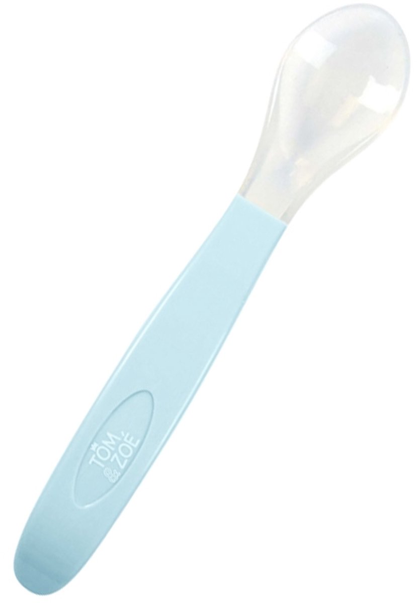 Tom&zoe, Baby lepel van silicone, Blauw