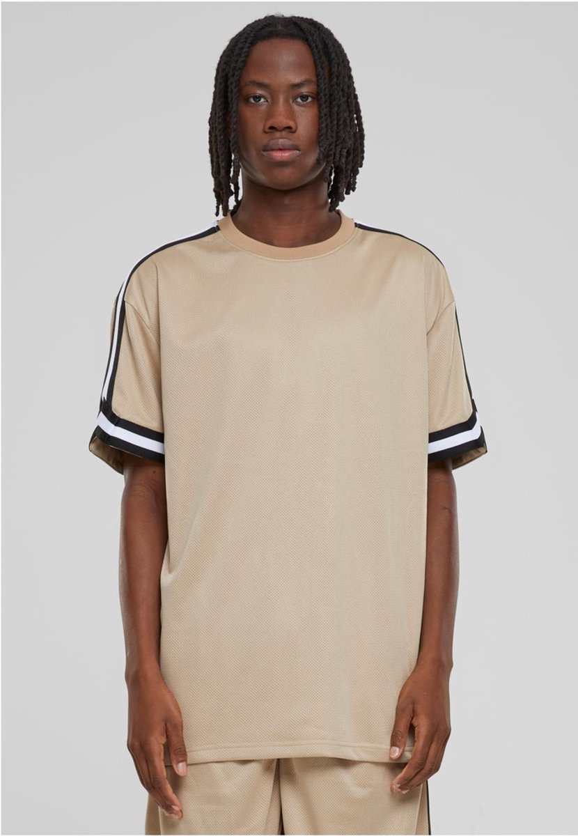 Urban Classics T-Shirt Oversized Stripes Mesh Tee TB2890 Unionbeige-2XL