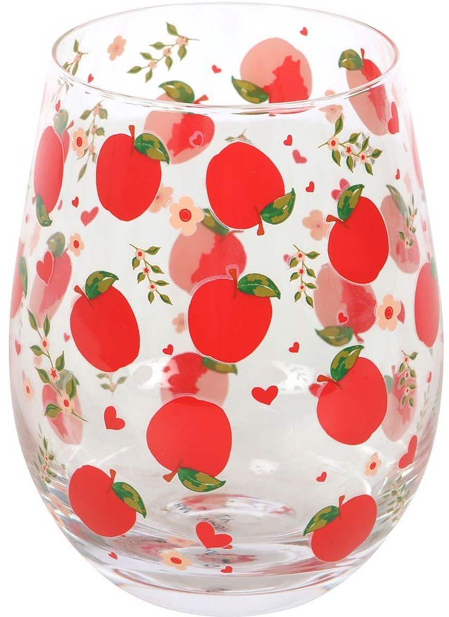 Something Different - Apple Print Stemless Wijnglas - Multicolours