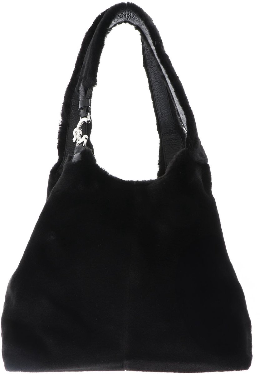 COCCINELLE shopper schoudertas C-Easy Synthetic Fur Shopper Noir / Noir zwart