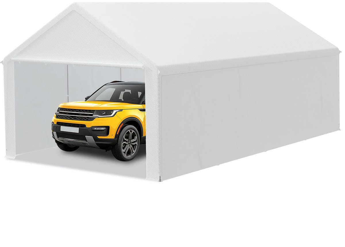 Partytent – Opslagtent – Garagetent – Tuintent – Opvouwbare Tent – Waterbestendig – Stevig Gegalvaniseerd Stalen Frame – 3x4 M Wit