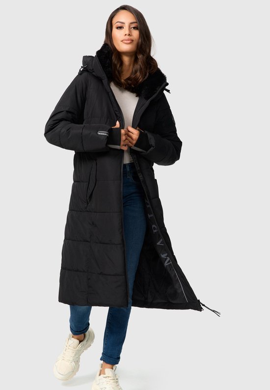 Warm & Waterafstotend Marikoo ZURARAA - Winterjas Dames - Volwassen - Capuchon - Zwart - XXL