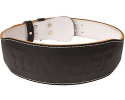 Tunturi Lifting Belt 100 cm - Halterriem voor deadlift - Powerlift riem om te squatten - Fitness riem - Leer - Zwart