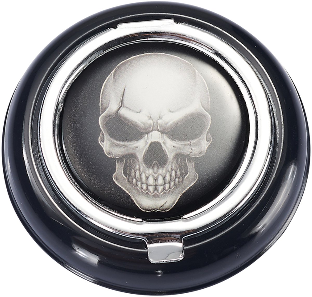Zak asbak - Draagbaar - Pocket Asbak - Klikslot - Metaal - Skull Design - 6,7 cm
