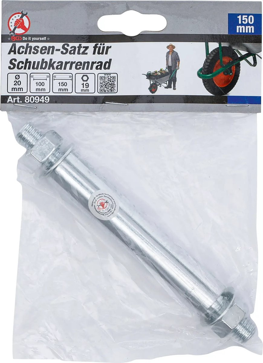 Kraftmann 80949 - Asenset  voor kruiwagenwiel - Ø 20 mm