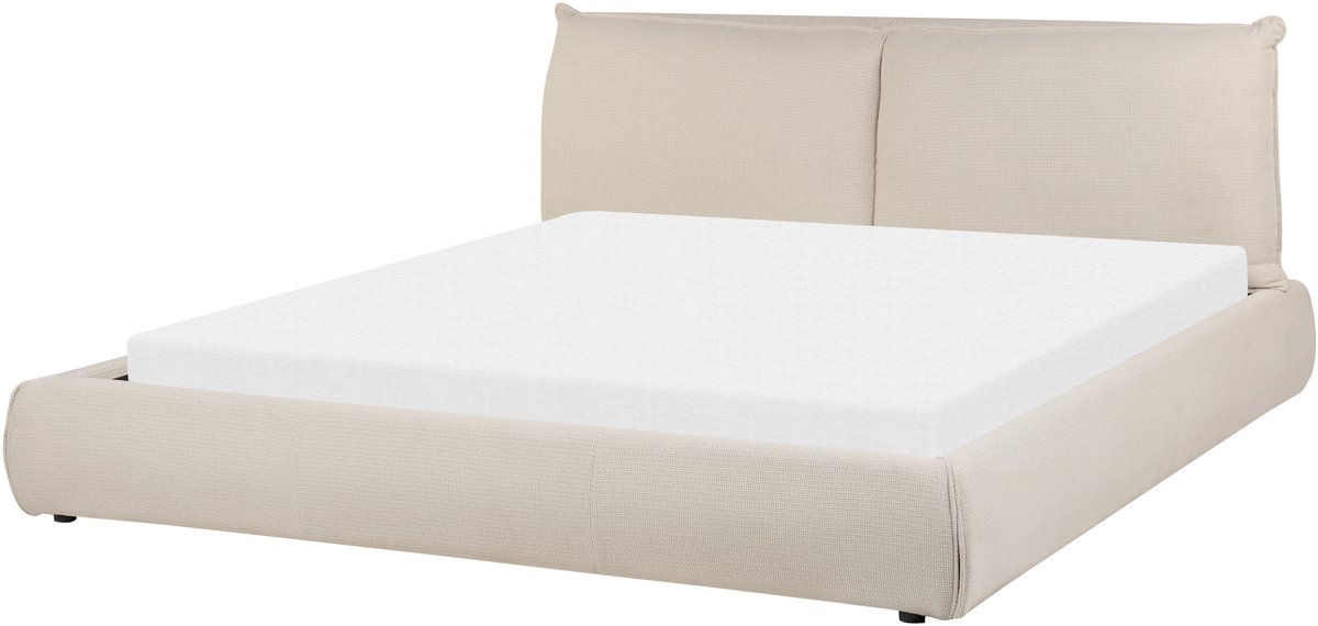 Beliani VINAY - Tweepersoonsbed - Zandbeige - 180 x 200 cm - Polyester