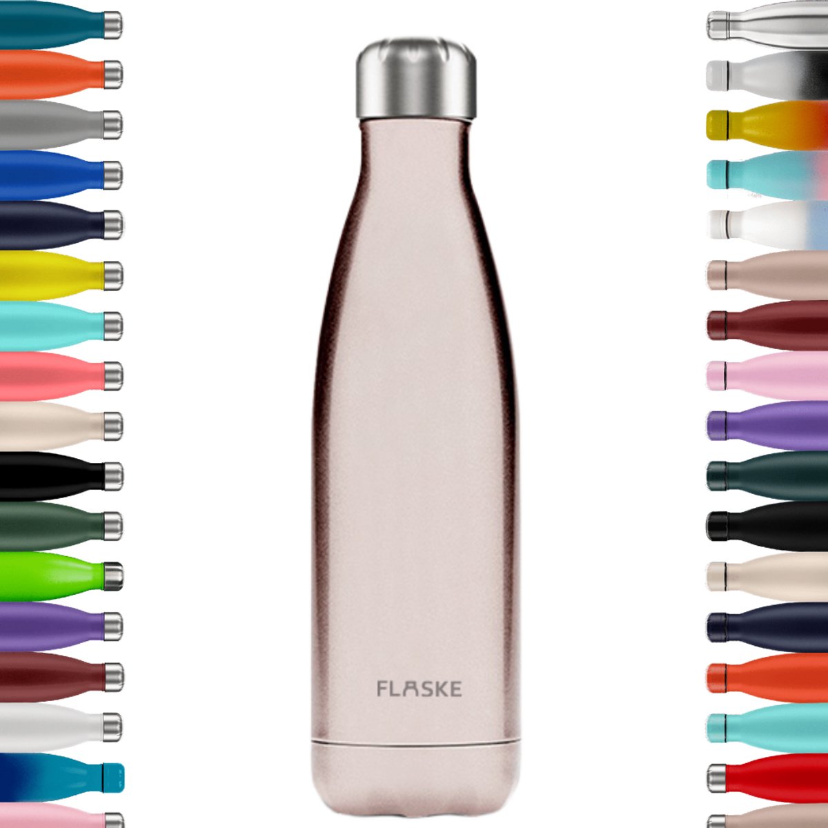 FLASKE Original 500ML - Pearl - RVS Drinkfles van 500ML - Geschikt als waterfles, thermosfles en thermoskan