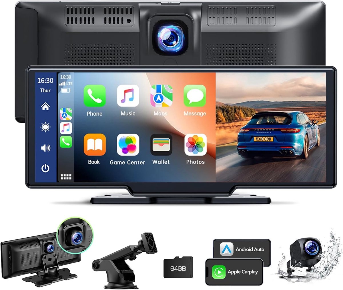 Draadloze Autoradio met 9,26-Inch Touchscreen, CarPlay, Android Auto en Dashcam